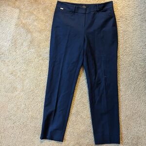 Women's Navy Blue Slim Ankle Dress Trousers Size 2